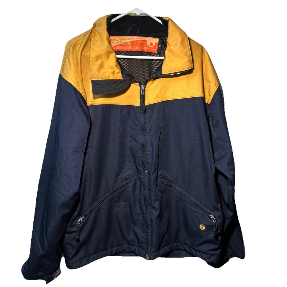 Vintage Burton Snowboards Biolight Snowboarding Jacket Sz Medium Mens Navy/Gold